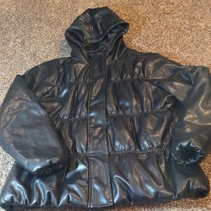 Black Hooded Puffer Jacket Torrid Size 0